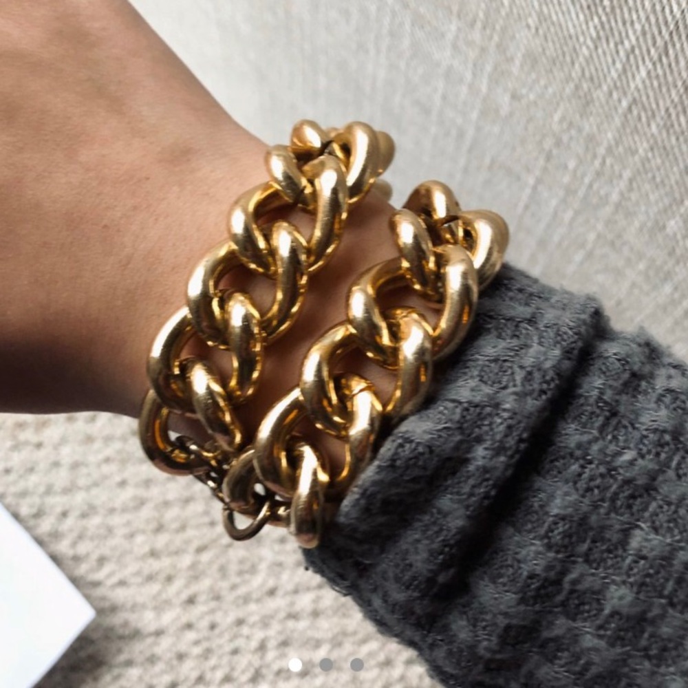 Double Chain Link Gold Bracelet
